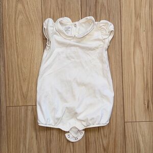 Sofia Grainge Cream Baby Romper with Puff Sleeves